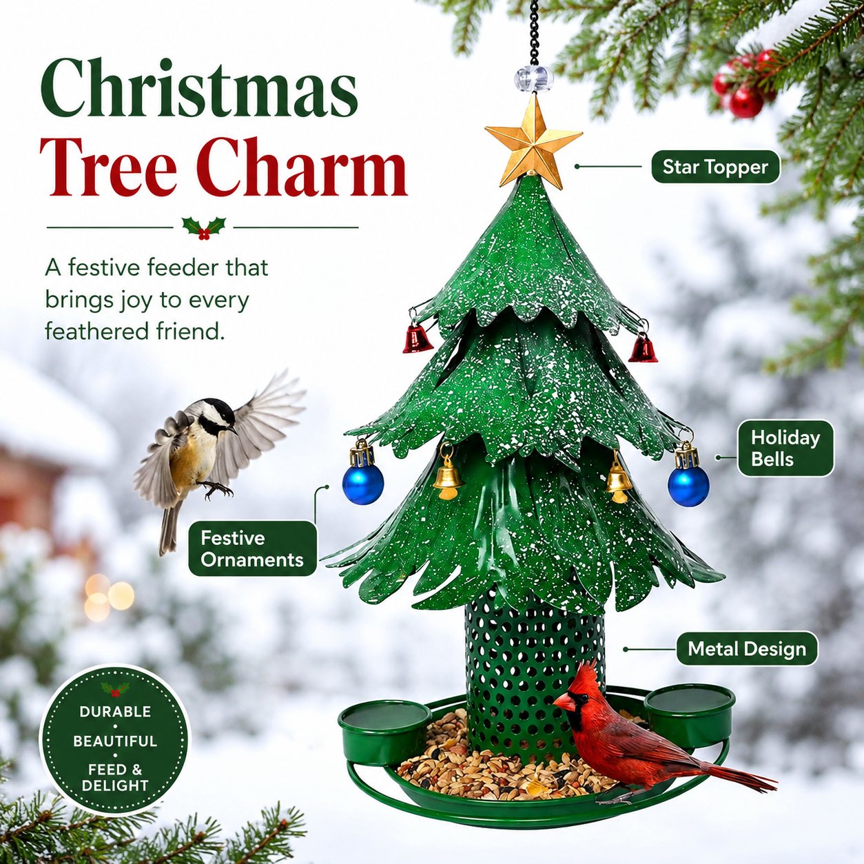 Christmas Tree Bird Feeder ๐ Festive Backyard Holiday Decor