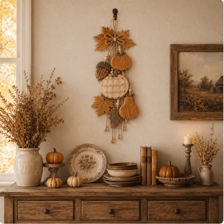 🔥LAST DAY 49% OFF - 🎃Rustic Harvest WoodenDoor Hanger