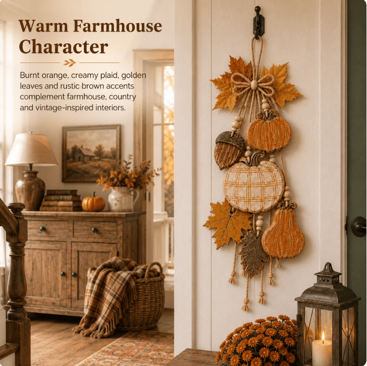 🔥LAST DAY 49% OFF - 🎃Rustic Harvest WoodenDoor Hanger