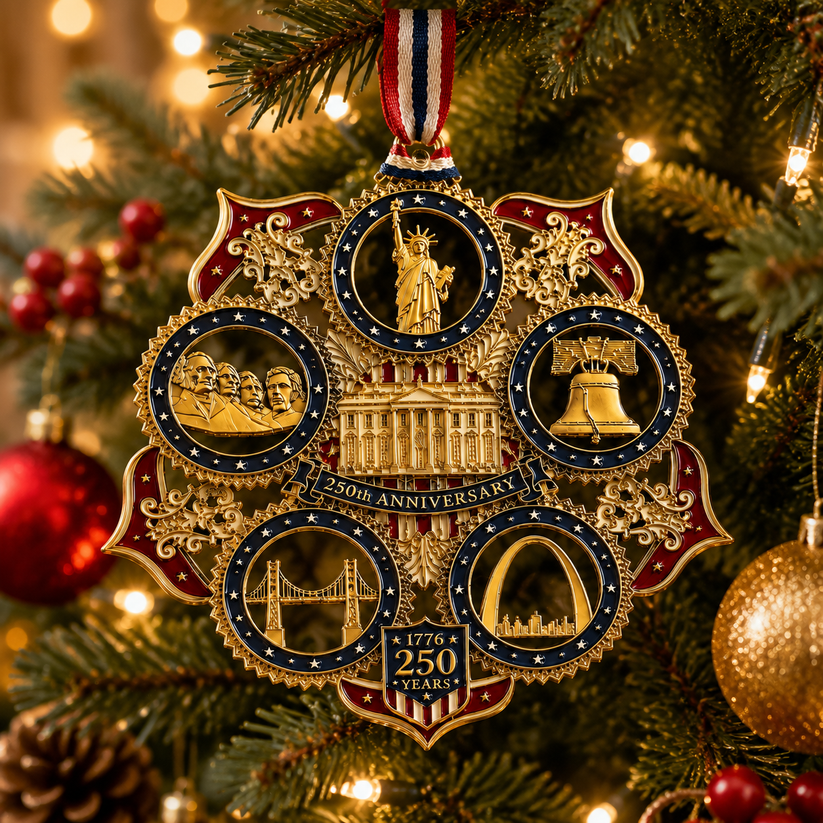 🇺🇸✨ America 250th Anniversary Commemorative Christmas Ornament