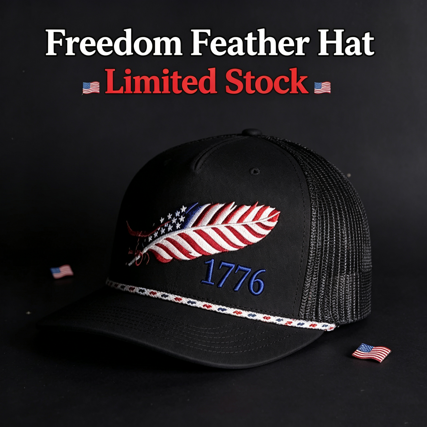 ✨Freedom Feather 1776 Trucker Cap – 1776–2026 American Trib
